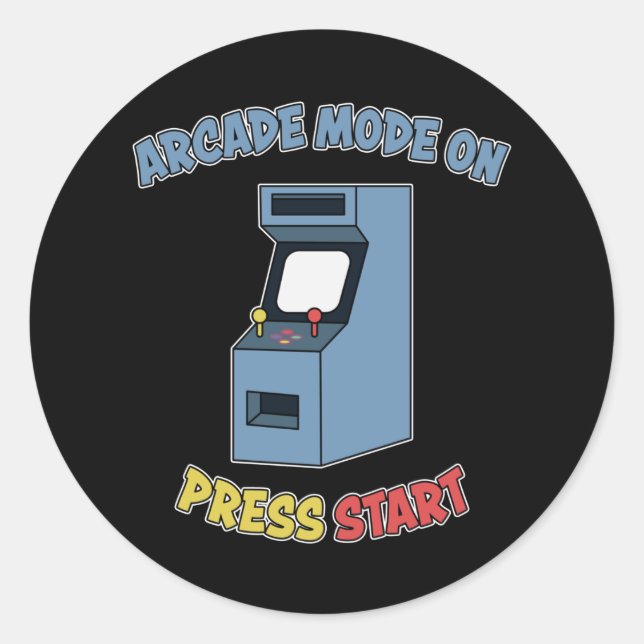 Adesivo Redondo Presente da Máquina de Vídeo de Arcade Retroativa  (Frente)