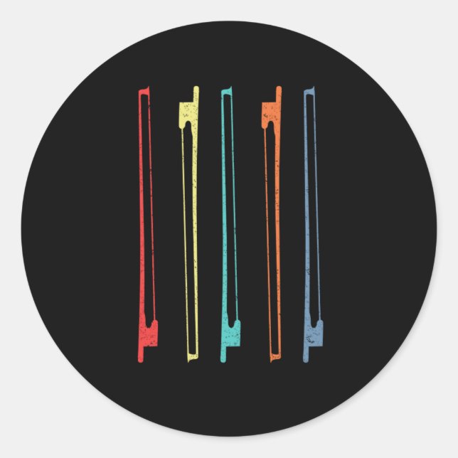 Adesivo Redondo Presente da Orquestra de Instrumentos Violin Stick (Frente)