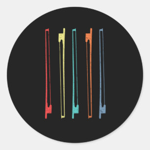 Adesivo Redondo Presente da Orquestra de Instrumentos Violin Stick