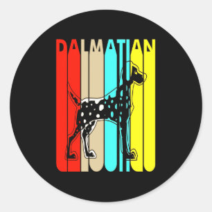 Adesivo Redondo Presente Dalmático Dalmatian Vintage Colorful