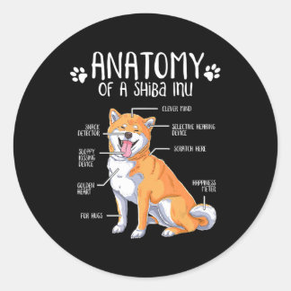 Adesivo Redondo presente de amante de cachorro shiba inu da anatom