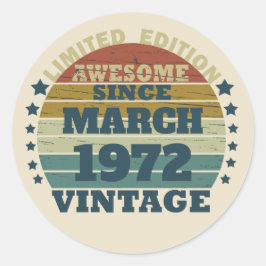 Adesivo Redondo presente de aniversário de vintage personalizado