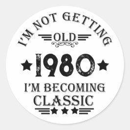 Adesivo Redondo presente de aniversário de vintage personalizado