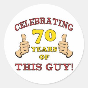 Adesivo Redondo presente de aniversário do 70 para ele