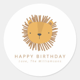 Adesivo Redondo Presente de Aniversário Personalizado de Desenho d