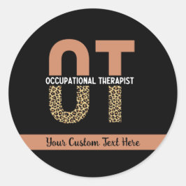 Adesivo Redondo Presente de Apreciação do Terapista OT Personaliza