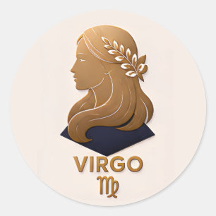 Adesivo Redondo Presente de Astrologia Decoração Zodíaco de Virgem