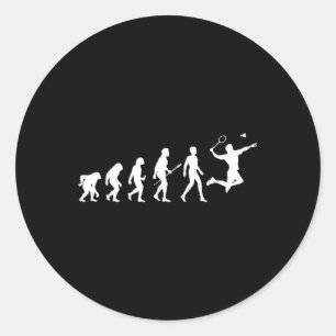 Adesivo Redondo Presente de Badminton Evolution Para Jogadores de