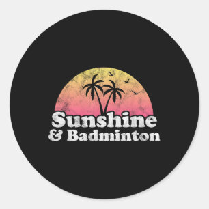 Adesivo Redondo Presente de Badminton - Sol e Badminton para Homen