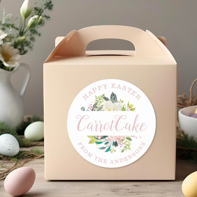 Adesivo Redondo Presente de Baking Homemade de Felz pascoa Floral  (Criador carregado)