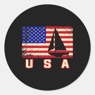 Adesivo Redondo Presente de bandeira americana de velela para mulh