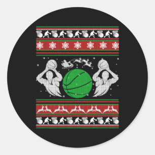 Adesivo Redondo Presente de Basquete de Natal