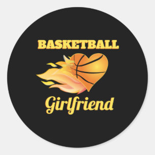 Adesivo Redondo Presente de basquete para fiery Heart Basball