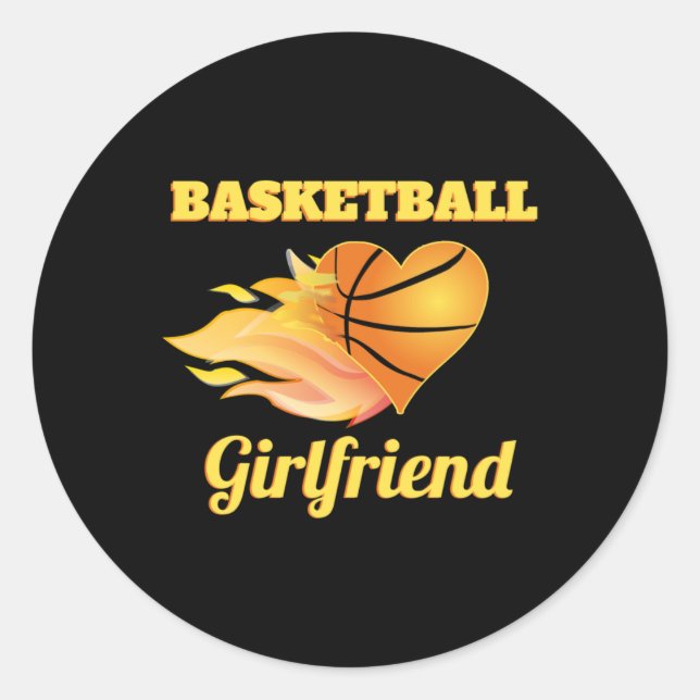 Adesivo Redondo Presente de basquete para fiery Heart Basball (Frente)