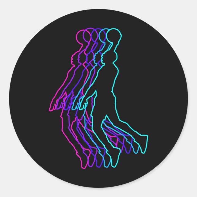 Adesivo Redondo Presente De Basquete Para Jogador De Jogadores Jov (Frente)