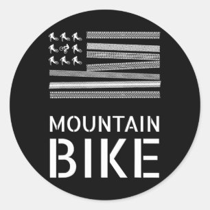Adesivo Redondo Presente de bicicleta de montanha fora de estrada