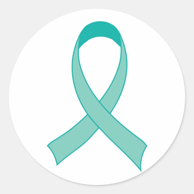 Adesivo Redondo Presente de Camisa de Fita Teal Personalizada (Frente)