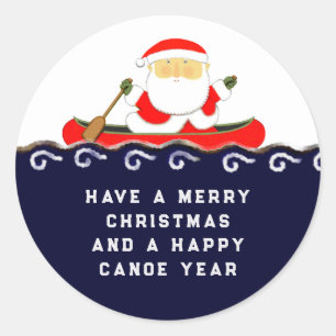 Adesivo Redondo Presente de Canoa de Natal Kayaking