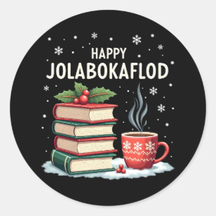 Adesivo Redondo Presente de Celebração Familiar Feliz Jolabokaflod