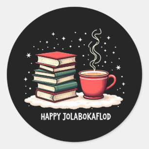 Adesivo Redondo Presente de Celebração Familiar Feliz Jolabokaflod
