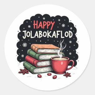 Adesivo Redondo Presente de Celebração Familiar Feliz Jolabokaflod