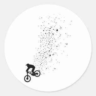 Adesivo Redondo Presente de Ciclismo de Montanha Downhill Mtb Cicl