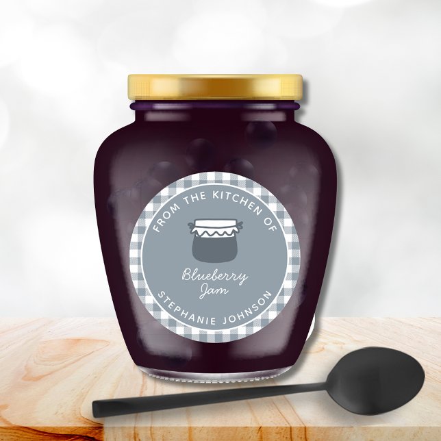 Adesivo Redondo Presente de comida da cozinha de (Food Gift From the Kitchen of Dusty Blue Classic Round Sticker)