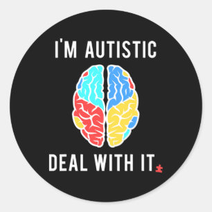 Adesivo Redondo Presente De Consciência Autismo Divertido Para Pes