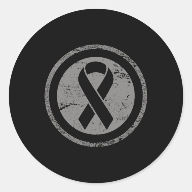 Adesivo Redondo Presente de Consciência da Alopecia Vintage (Frente)