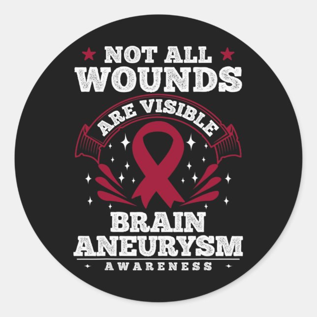 Adesivo Redondo Presente de consciência para o neurismo cerebral - (Frente)