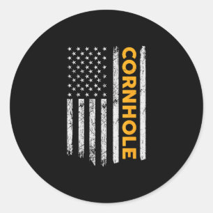 Adesivo Redondo Presente de Cornhole Game Cornhole na Cornhole dos