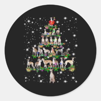 Adesivo Redondo presente de decoração de árvore de natal de chicot