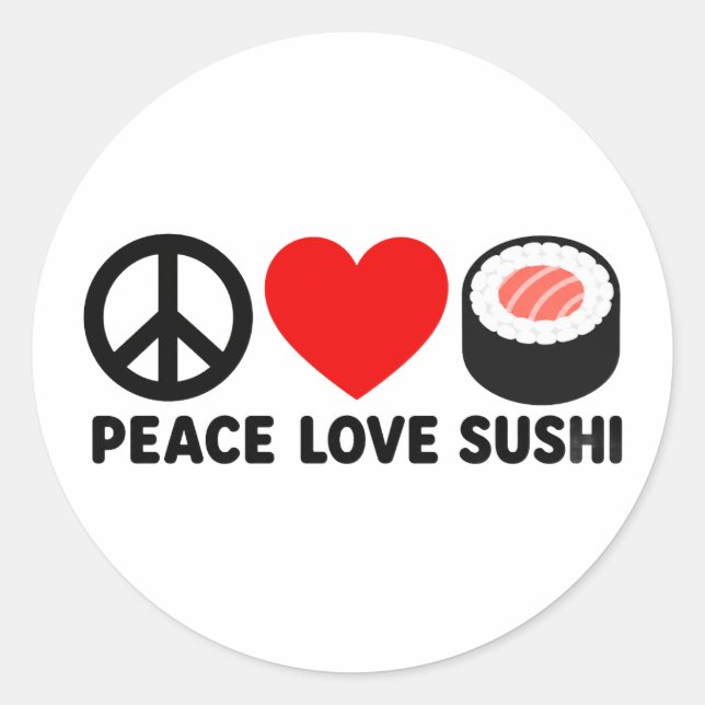 Adesivo Redondo Presente de Design de Comida Japonesa Fofa Sushi P (Frente)