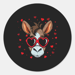 Adesivo Redondo Presente de Dia dos Namorados Burro Coração Bonito