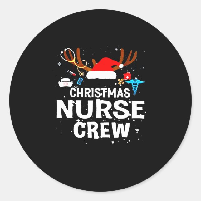 Adesivo Redondo Presente de Enfermeira | Enfermeiro de Natal com P (Frente)