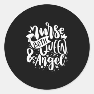 Adesivo Redondo Presente de Enfermeira   Enfermeiro Rainha E Anjos