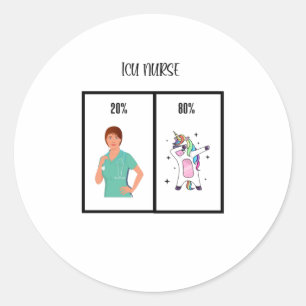 Adesivo Redondo Presente de Enfermeiro da UCI para Enfermeiros de 