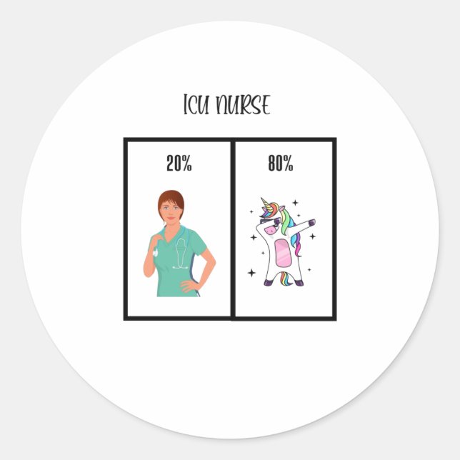 Adesivo Redondo Presente de Enfermeiro da UTI para Enfermeiros de  (Frente)