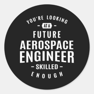 Adesivo Redondo Presente de Engenheiro Aeroespacial