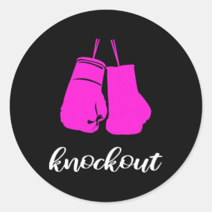 Adesivo Redondo Presente de Fã de Kickboxer Knockout para Mulheres