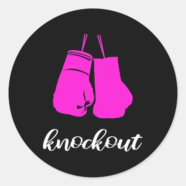 Adesivo Redondo Presente de Fã de Kickboxer Knockout para Mulheres (Frente)