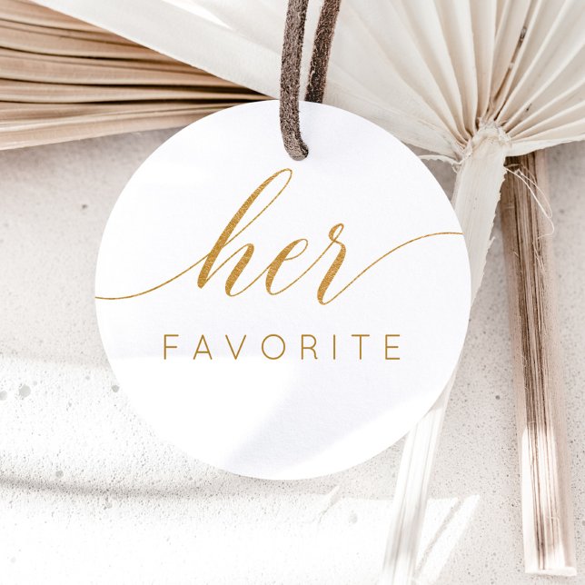 Adesivo Redondo Presente de Favorito Grafismo em Falso Ouro Favori (Criador carregado)