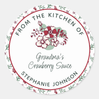 Adesivo Redondo Presente de Feriado Homemado da Cozinha de