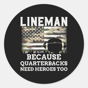 Adesivo Redondo Presente de Futebol Lineman Bandeira Americana Pat