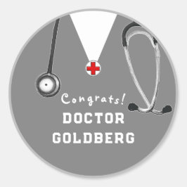 Adesivo Redondo Presente de graduação do doutor