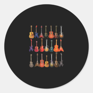 Adesivo Redondo Presente De Instrumentos Musicais De Pedra E Roll