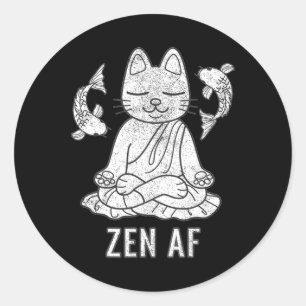Adesivo Redondo Presente de Ioga Espiritual de Gato Meditando Dive