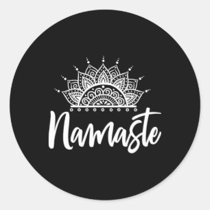 Adesivo Redondo Presente de Ioga Exercício de Meditação Namaste Yo