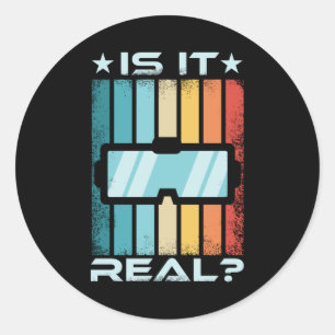 Adesivo Redondo Presente de Jogos VR de Realidade Virtual Retroati