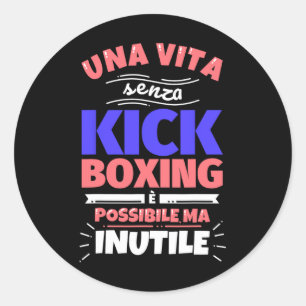 Adesivo Redondo Presente de Kickboxing Engraçado Esportes Atlético